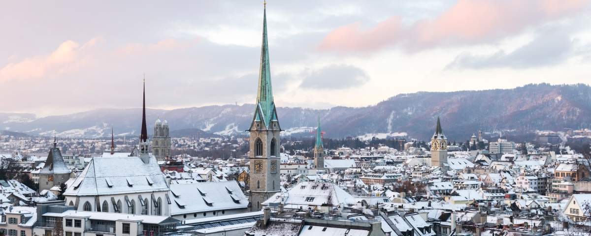 Zurich winter panorama