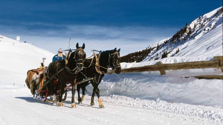 Horse carriage in Davos winter
