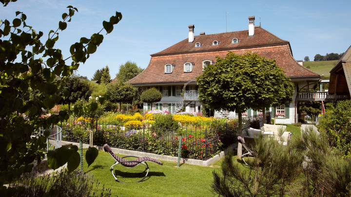 Der Garten des Romantik Hotels Bären in Dürrenroth.