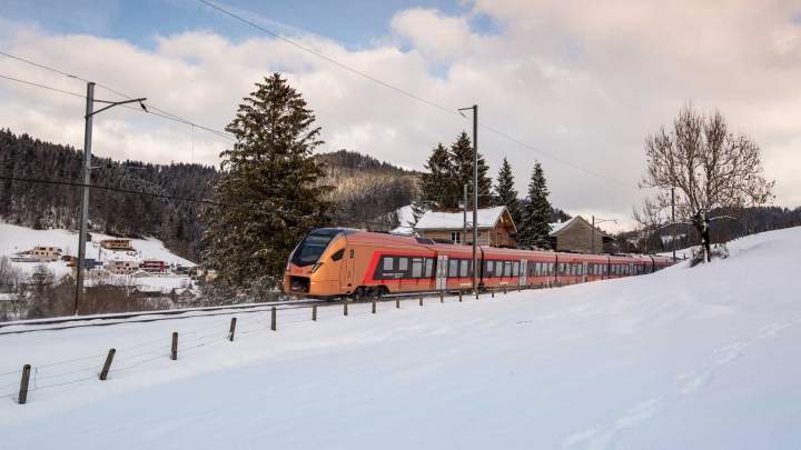 Voralpen-Express in winter.