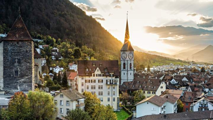 The old town of Chur in Summer.