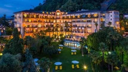 Grand Hotel Villa Castagnola outsideview at night