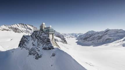 Jungfraujoch - Top of Europe covered in snow