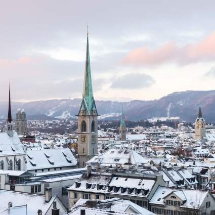 Zurich winter panorama