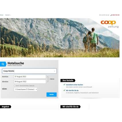 Screenshot Coopzeitung.Swisshotels.com Alpsommer 2022