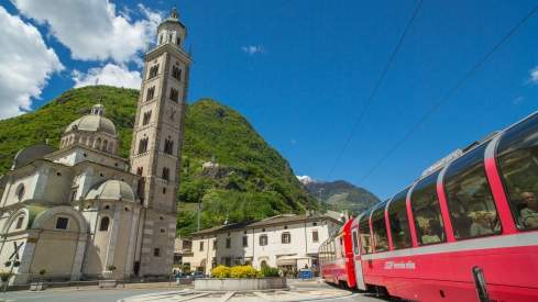 Der Bernina Express in Tirano