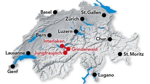 Jungfraujoch Switzerland Map