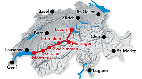 Golden Pass Switzerland Route Map