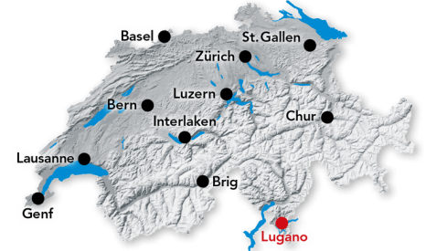 Karte Lugano Tessin 