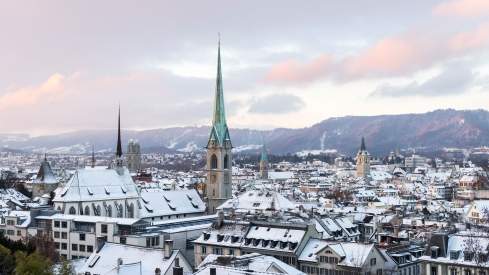 Zurich winter panorama