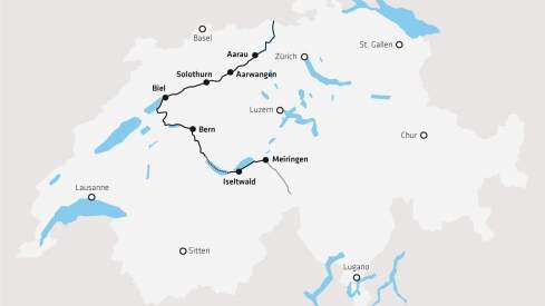 Karte der Aare Route
