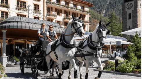 Horse-drawn carriage in Zermatt