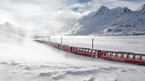 Bernina Express in Winter