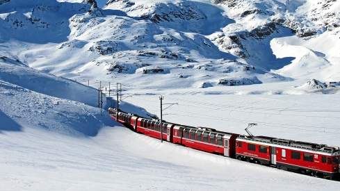  Bernina Express Lago Bianco Winter 2400x960