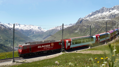 Glacier Express Oberalppass Spring