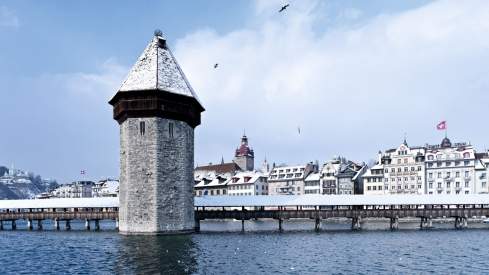 Luzern Wasserturm Winter