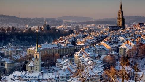 City Bern in winter