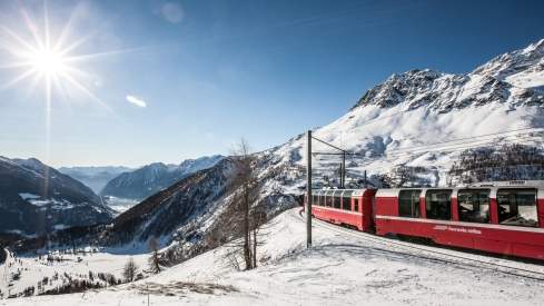 alp Grüm Bernina Express Winter
