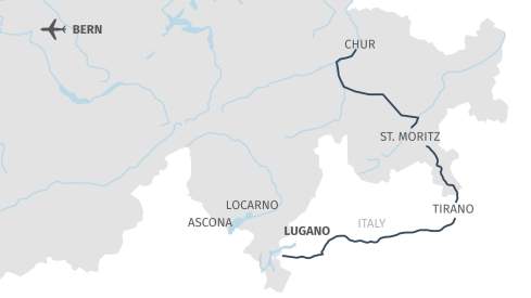 Bernina Express journey map