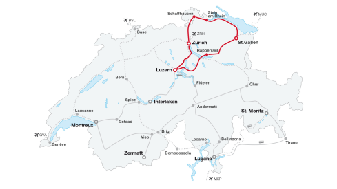 Grand Train Tour of Switzerland Stunning Waters Tour