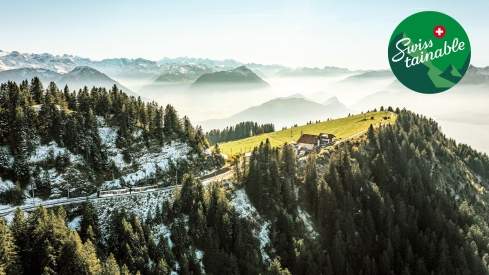 Rigi Railway with a spectacular view